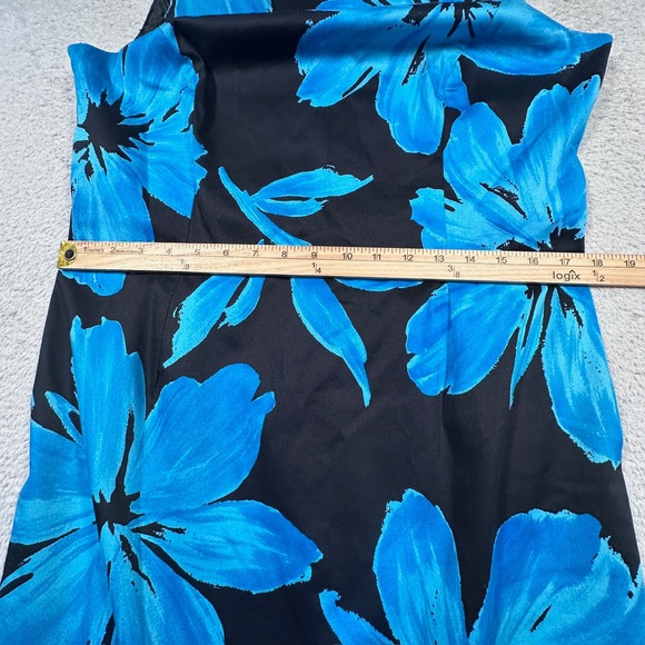 Jones New York Dress Size 12 Black Blue Floral Sleeveless Career‎ - Picture 6 of 6